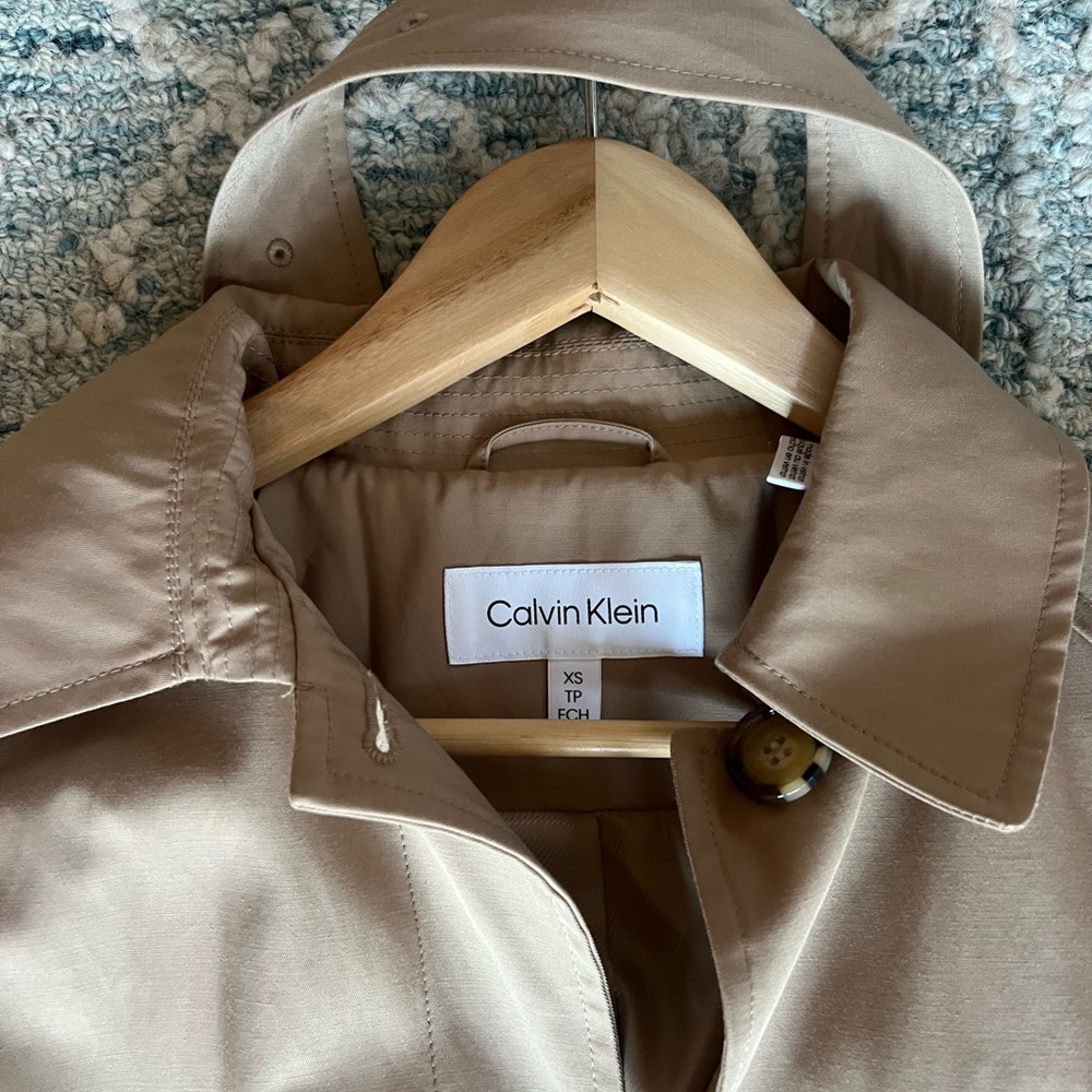 Calvin Klein Beige Button-Up Coat
